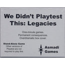 Picture of the Board Game: We Didn't Playtest This: Legacies