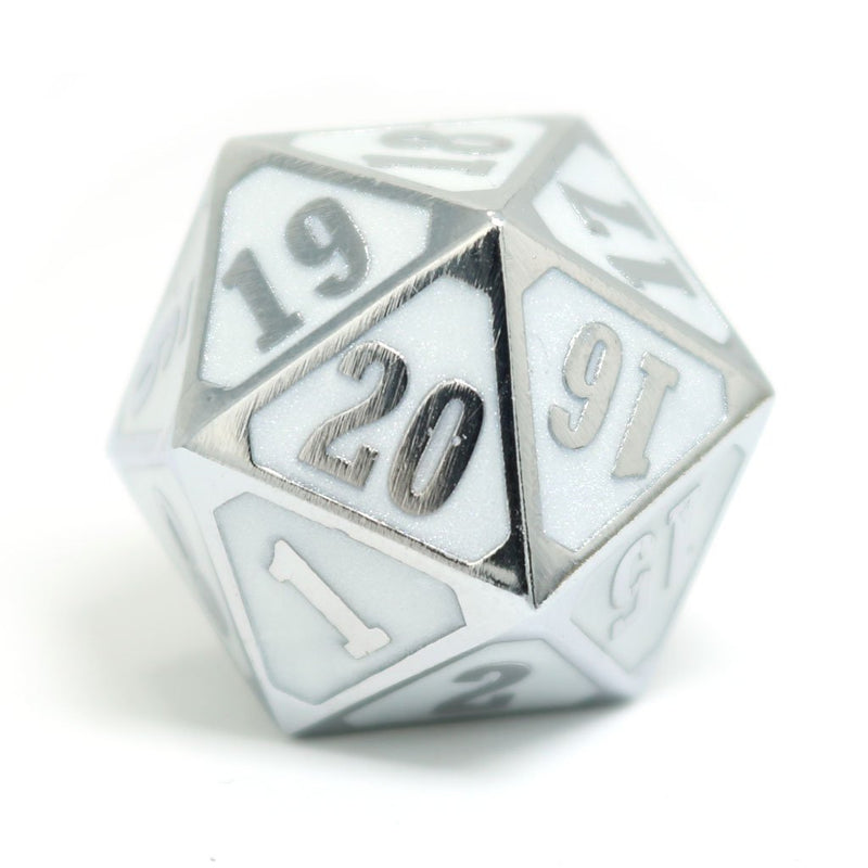 Picture of the Dice: MTG Roll Down Counter - Shiny Silver w/ White
