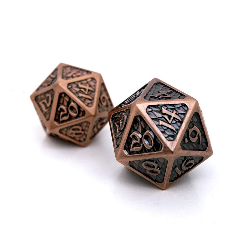 Metal Dire d20 (1) - Drakona Eldric Cuprum