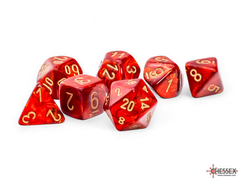Mega-Hedral 7-Die Set: Scarab Scarlet/Gold