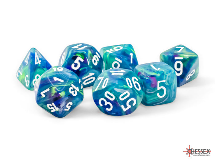 Mega-Hedral 7-Die Set: Festive Waterlily/White