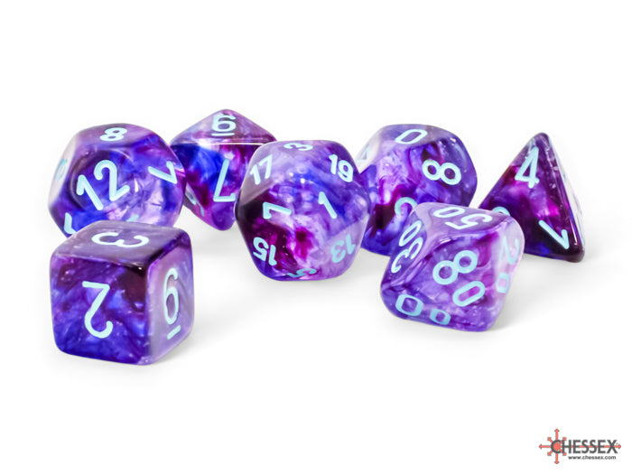 Mega-Hedral 7-Die Set: Nebula Nocturnal/Turquoise