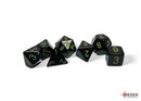 RPG Dice Set (7) - Opaque Black/Green