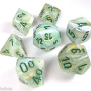 RPG Dice Set (7) - Marble Green/Dark Green