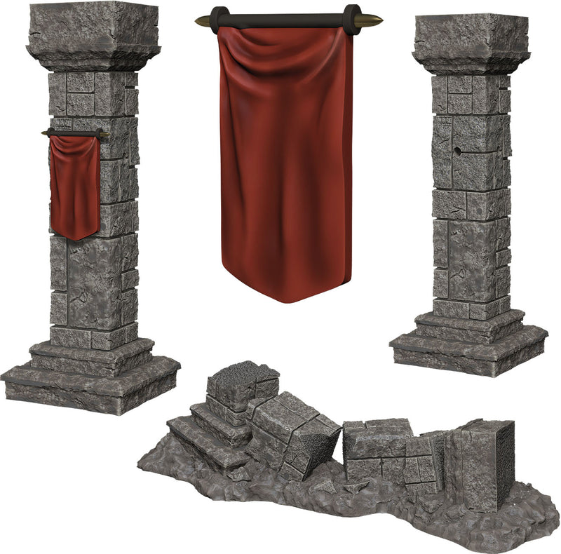 WizKids Deep Cuts Unpainted Miniatures: W11 Pillars & Banners