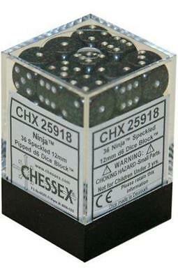 12mm D6 Dice Block (36) - Ninja (CHX25918)