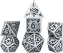 Sirius Dice 7 Dice RPG set - Illusory Metal - Silver