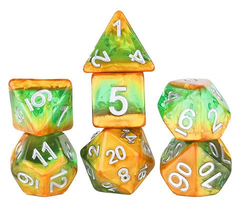 Sirius Dice 7 Dice RPG set - Rainforest