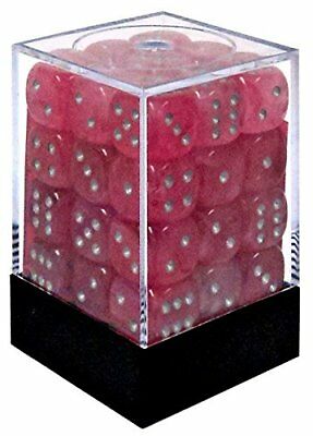 12mm D6 Dice Block (36) - Ghostly Glow Pink/Silver (CHX27924)