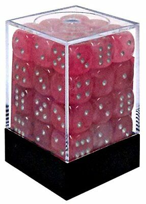 12mm D6 Dice Block (36) - Ghostly Glow Pink/Silver