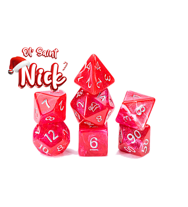 RPG 7 Dice Set: Aether Dice - 'Ol' Saint Nick' (Christmas)