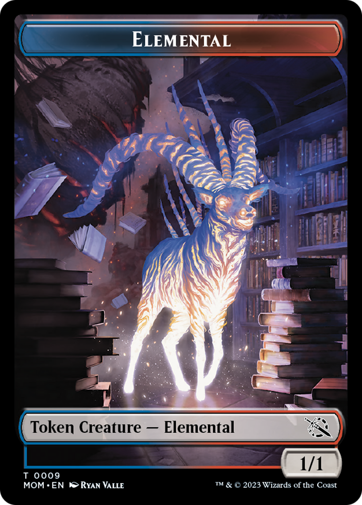 Elemental (9) // Teferi's Talent Emblem Double-Sided Token [March of the Machine Tokens]