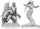 Pathfinder Unpainted Miniatures: Gylou (Handmaiden Devil) & Ferrugon (Rust Devil)
