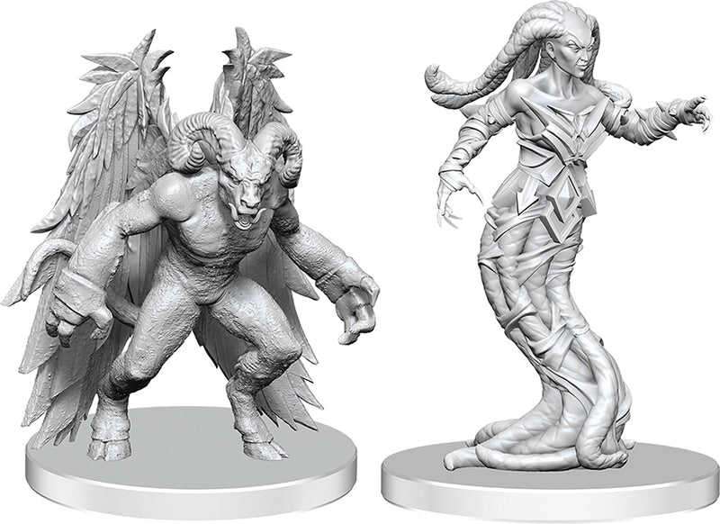 Pathfinder Unpainted Miniatures: Gylou (Handmaiden Devil) & Ferrugon (Rust Devil)