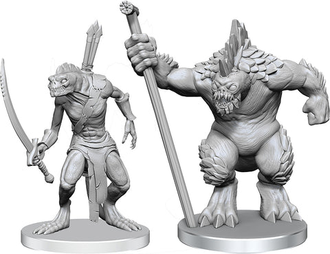 D&D Unpainted Minis: Xulgath Skirmisher & Stoneliege W26