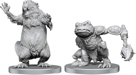 D&D Unpainted Minis: Boggard Scout & Casteroides W26