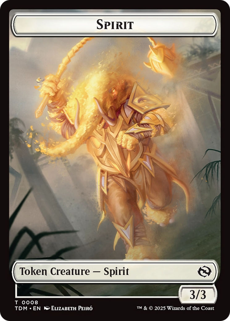 Spirit (0008) // Spirit (0009) Double-Sided Token [Tarkir: Dragonstorm Tokens]