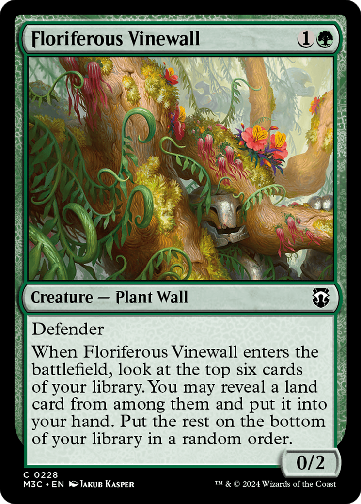 Floriferous Vinewall (Ripple Foil) [Modern Horizons 3 Commander]
