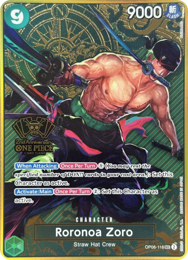 ebay selling pokemon cards Roronoa Zoro (Japanese Version 2nd Anniversary Set) [One Piece Promoti