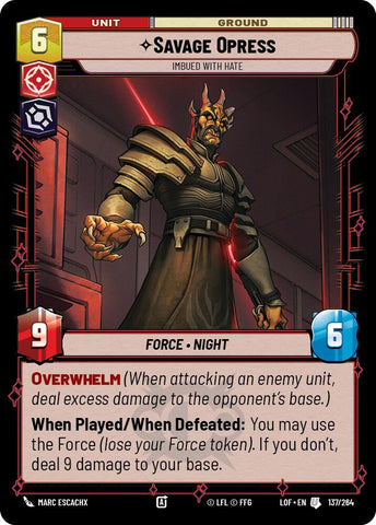 Savage Opress - Imbued With Hate (137/264) (137/264) [Legends of the Force]