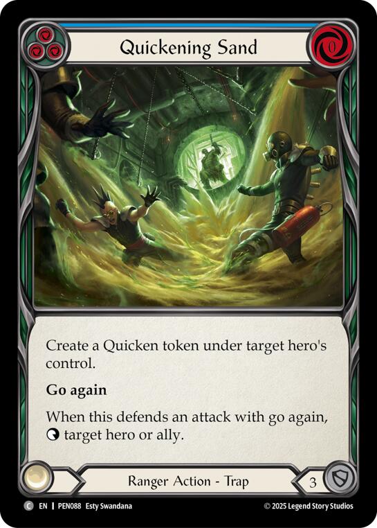 Quickening Sand (Blue) (Rainbow Foil) [PEN088] (Compendium of Rathe)  Rainbow Foil