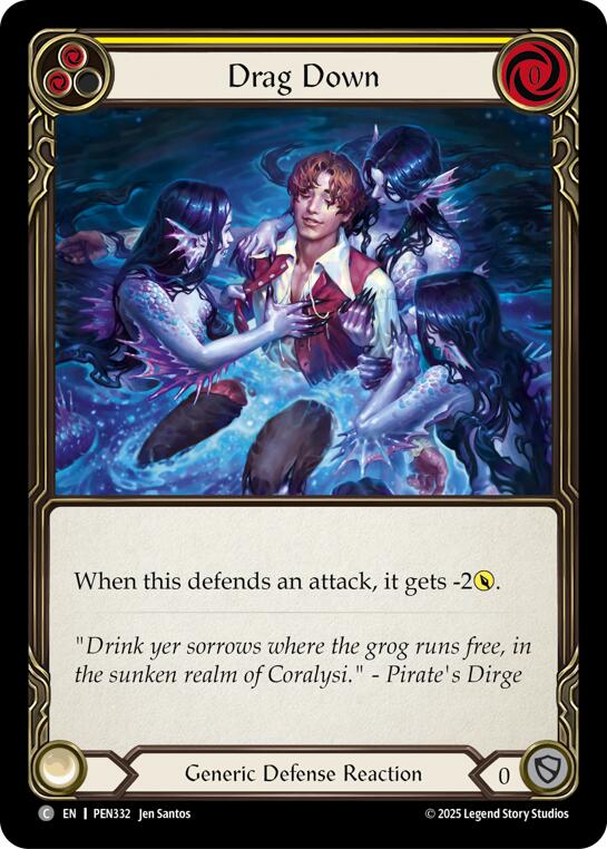 Drag Down (Yellow) (Regular) [PEN332] (Compendium of Rathe)