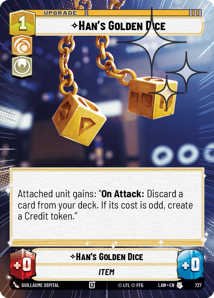 Han's Golden Dice (727) (Hyperspace Foil) (727) [A Lawless Time]