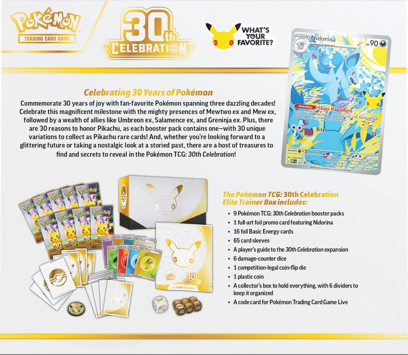 PREORDER: EARLY BIRD SPECIAL *Limit 1* 30th Celebration Elite Trainer Box (available 09/18)