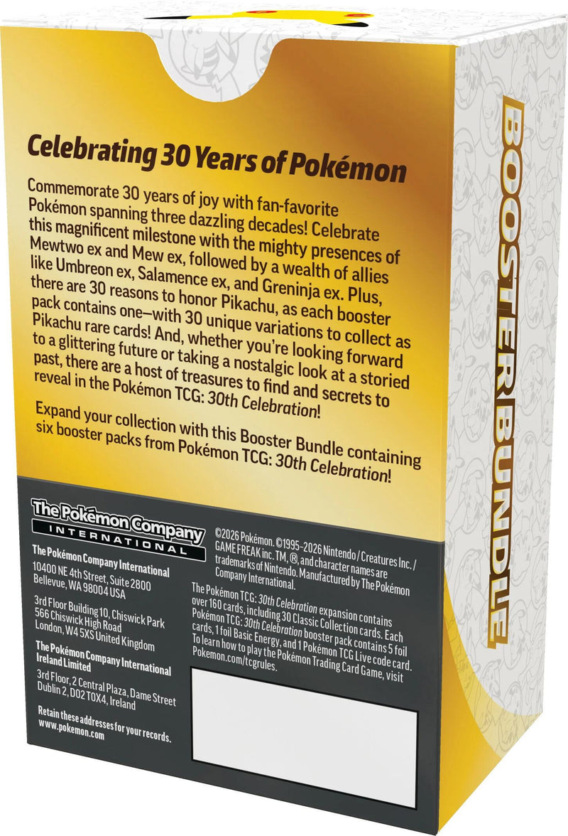 PREORDER  *Limit 1* : 30th Celebration Booster Bundle (available 10/02)
