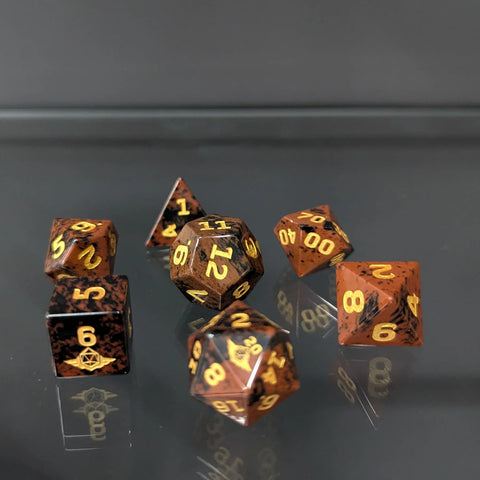 Dungeon Master Direct: Gemstone Dice Set (7pc) - Mahogany Obsidian