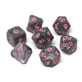 Dice Set (7) - Ash with Pale Pink
