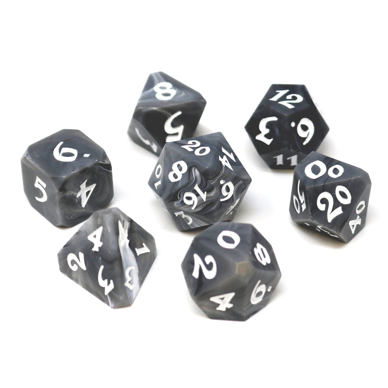 RPG Dice Set (7) - Avalore Talisman Ash with Pearl