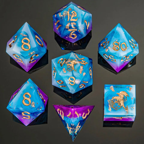 Hymgho 7pc RPG Dice Set: Storm Dragon - Resin
