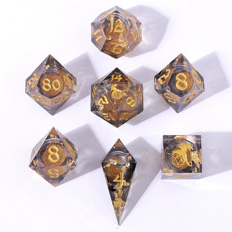 Hymgho 7pc RPG Dice Set: Oil Money - Liquid Core