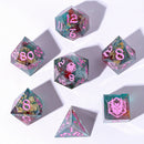 Hymgho 7pc RPG Dice Set: Captured Magic Hand Sanded Sharp Edge Resin - Interstellar Vortex