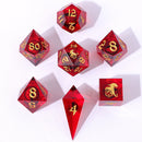 Hymgho 7pc RPG Dice Set: Beholder's Gaze Red - Liquid Core