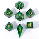 Hymgho 7pc RPG Dice Set: Beholder's Gaze Green