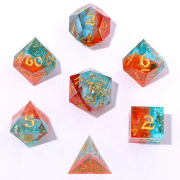 Hymgho 7pc RPG Dice Set: Sunset Mirage - Resin
