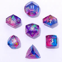 Hymgho 7pc RPG Dice Set: Gilded Storm Luster Cut Resin