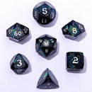 Hymgho 7pc RPG Dice Set: Starry Night Silver - Luster Cut Resin