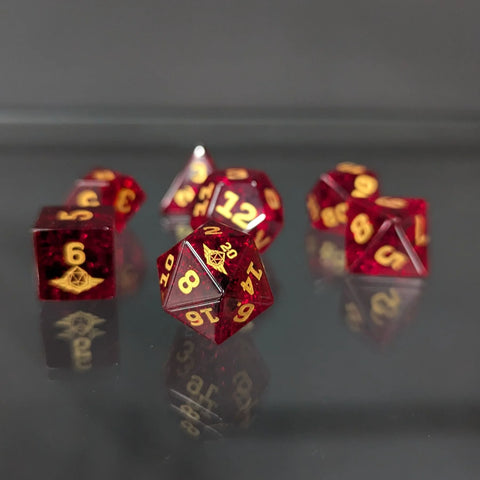 Dungeon Master Direct: Gemstone Dice Set (7pc) - Ruby Red Stormglass