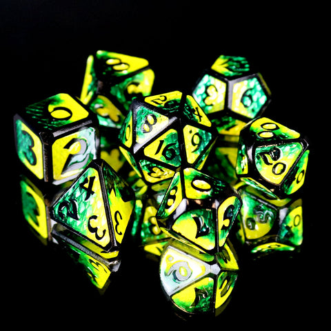 Metal RPG Dice Set (7) - Drakona Embers Bacu