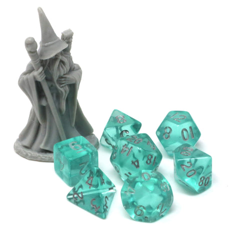 Critlings Mini RPG Dice Set (7) - Minty Breeze