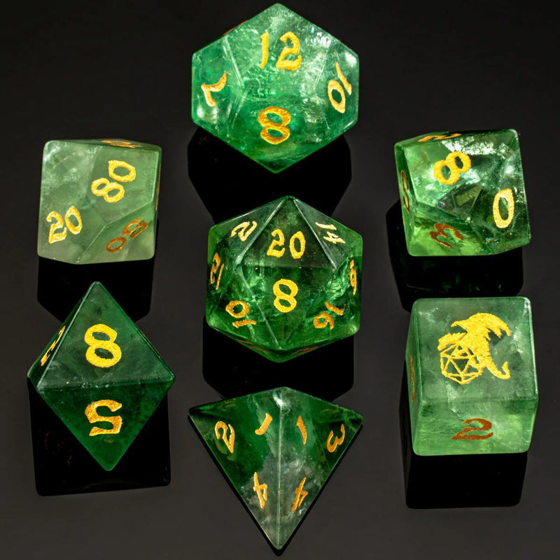 Hymgho Dragon's Hoard Gemstone Dice: Green Flourite