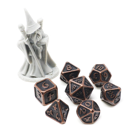 Critlings Mini RPG Dice Set (7) - Dark Copper