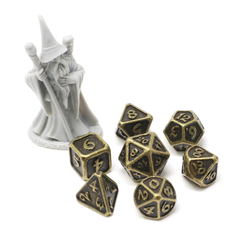 Critlings Mini RPG Dice Set (7) - Dark Gold