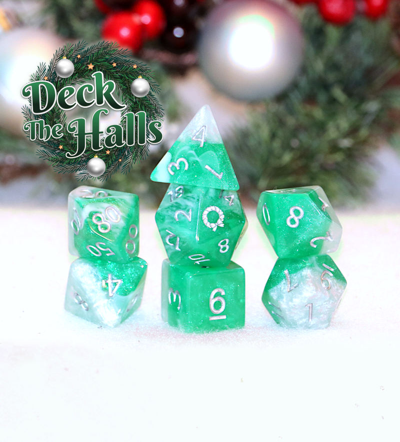 RPG 7 Dice Set: Aether Dice - 'Deck the Halls' (Christmas)