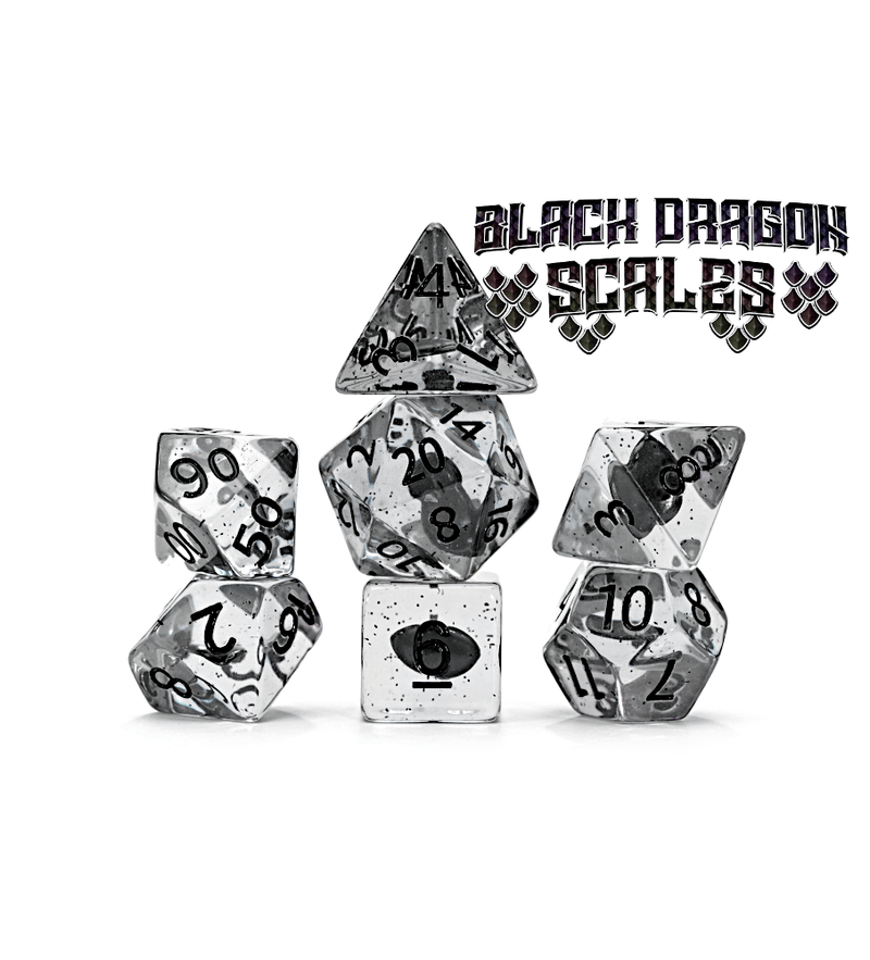 RPG 7 Dice Set: Inclusion Dice - 'Black Dragon Scales'