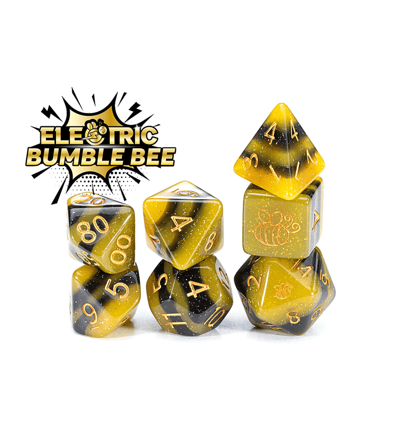 RPG 7 Dice Set: Sui Generis Dice - 'Electric Bumble Bee'