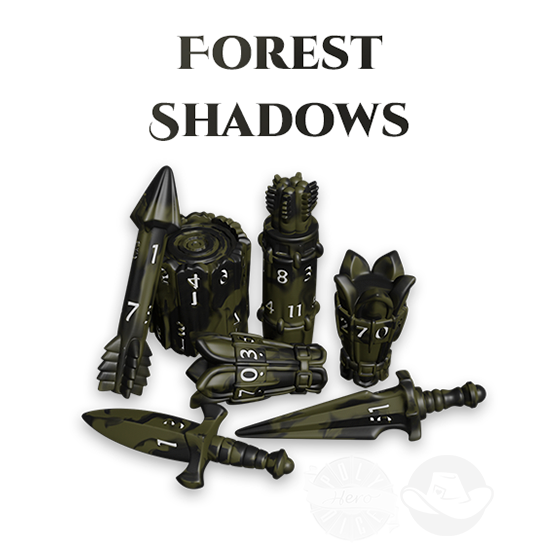 Polyhero Ranger 8 Dice Set in Forest Shadows
